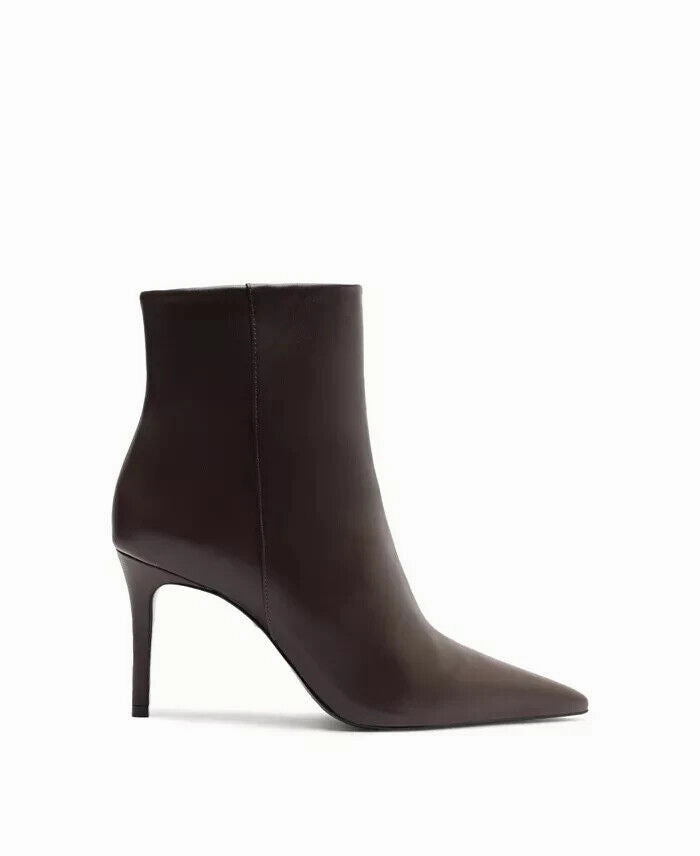 Schutz Mikki Boots Women's 7 Dark Brown Pointed Toe Stiletto Heel Bootie ZPO2643