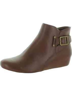 Serena Womens Faux Leather Ankle Wedge Boots Sale on Womens Trendy Boots
