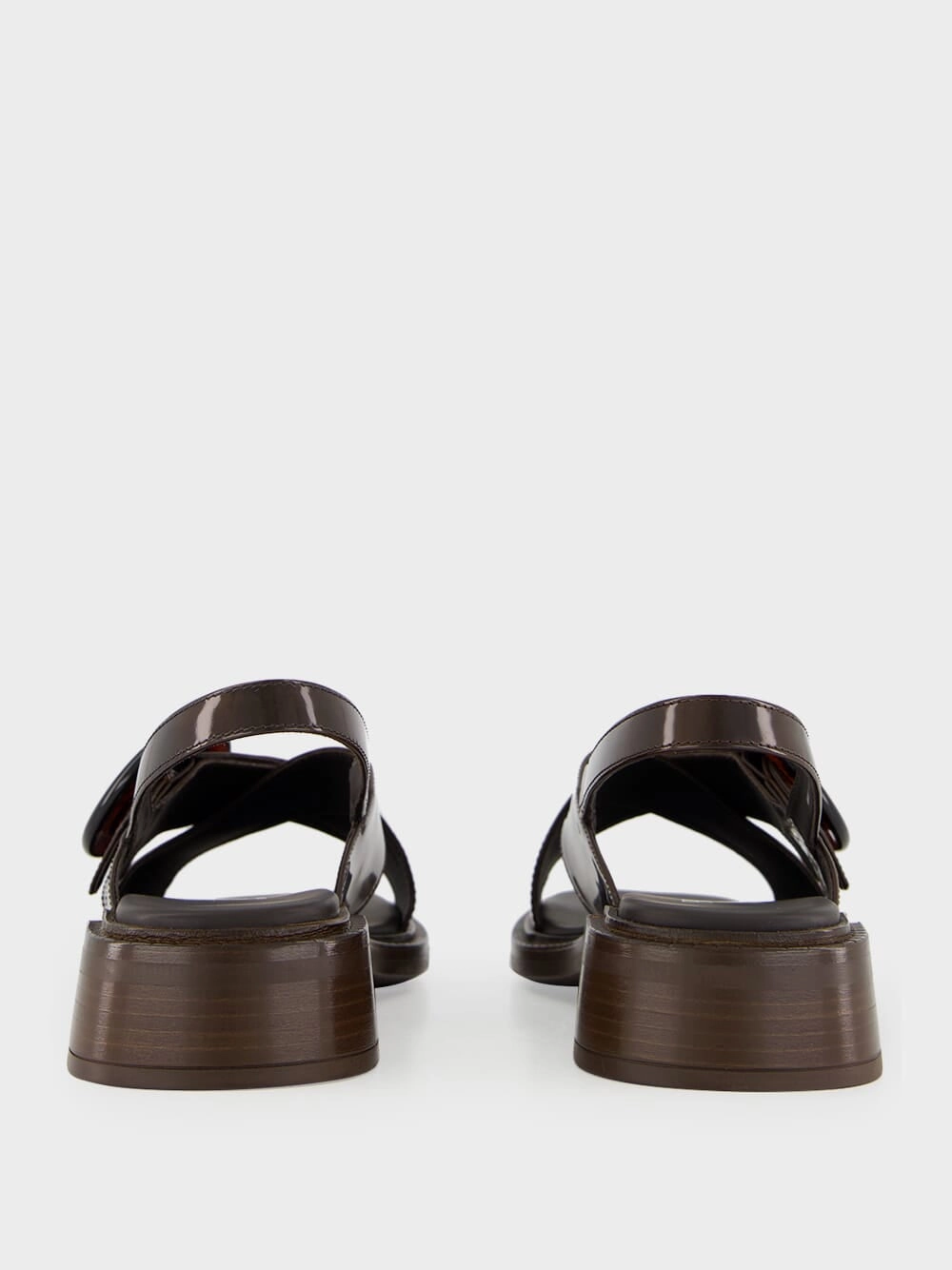 Sienna Brown Brushed Leather Sandals with Buckle