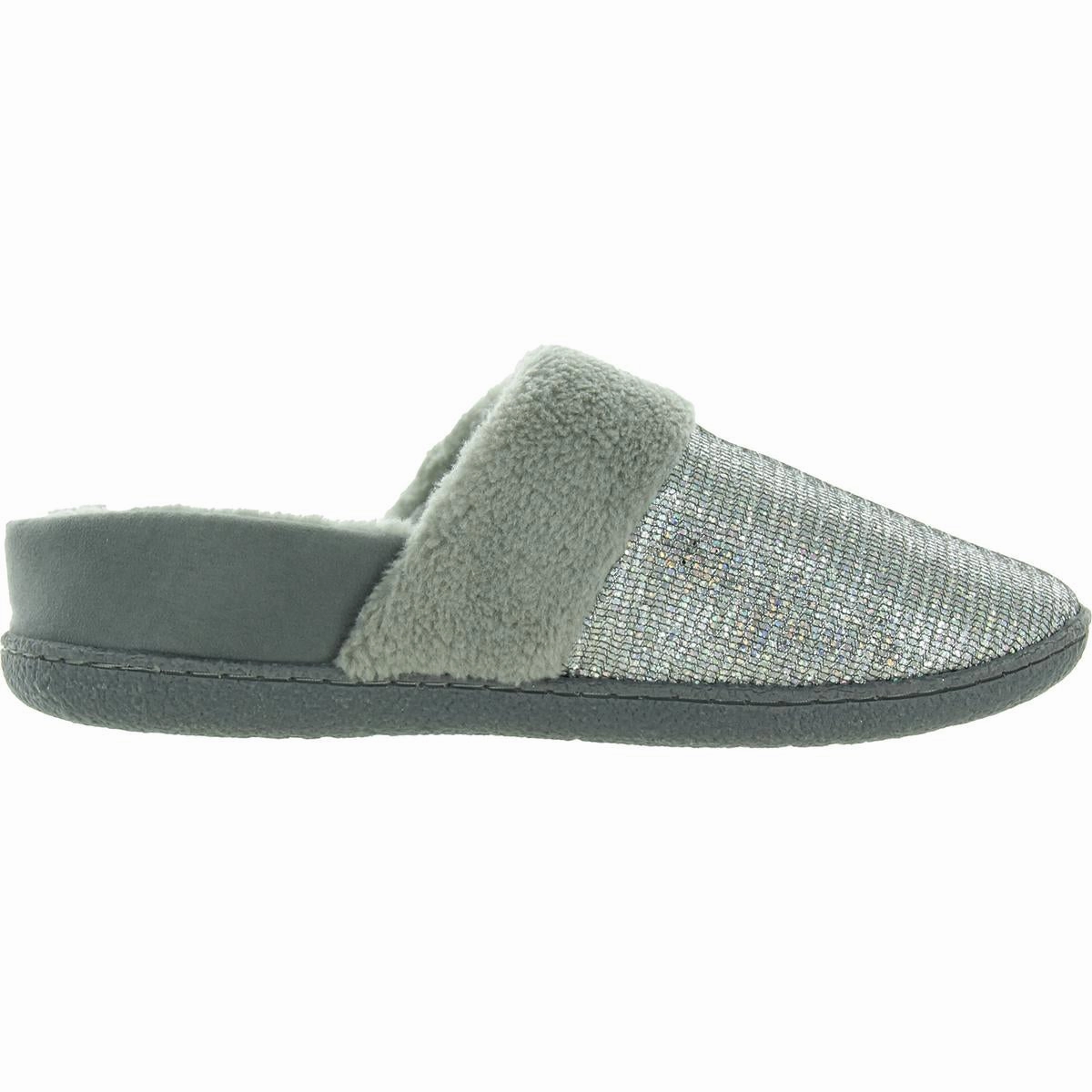 Siesta 8 Womens Faux Fur Glitter Loafer Slippers