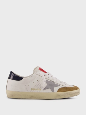 Silver Super Star Leather Sneakers Promo deal Mens Sneakers
