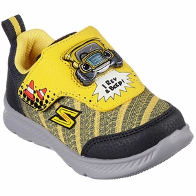 Skechers Boys Comfy Flex 2,0 Sneakers Yellow Black Kids Velcro Sneakers discount