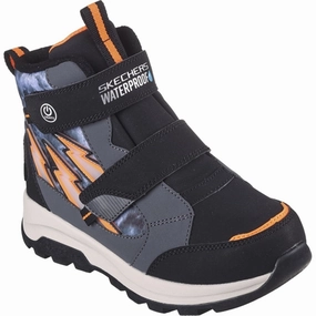 Skechers Boys Storm Blazer Waterproof Boots Charcoal Black Cheap Kids Winter Footwear