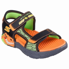 Skechers Creature Splash River Sandal Black Orange Kids Open Sandals cheap sale