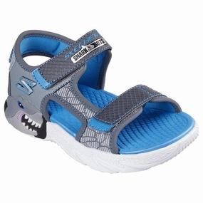 Skechers Creature Splash River Sandal Charcoal Blue Kids Light-Up Shoes on sale