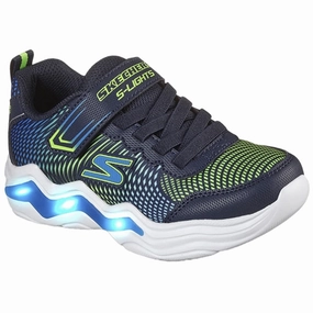 Skechers Erupters IV Sneakers Navy Lime Kids Light-Up Shoes on sale
