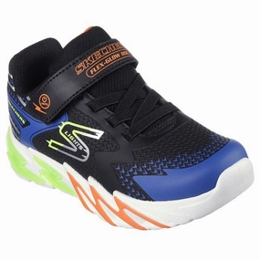 Skechers Flex Glow Bolt Sneakers Black Blue Kids Light-Up Shoes on sale