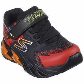 Skechers Flex Glow Bolt Sneakers Black Red Kids Sneakers with Laces sale