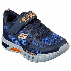 Skechers Flex-Glow Sneakers Rondler Navy Orange Kids Light-Up Shoes on sale