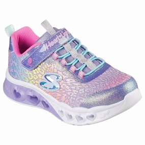 Skechers Flutter Heart Lights Sneakers Love Wild Lavender Multicolor Kids Light-Up Shoes on sale