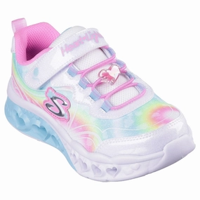 Skechers Flutter Heart Lights Sneakers White Multicolor Kids Velcro Sneakers discount