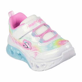 Skechers Flutter Heart Lights Sneakers White Multicolor Kids Light-Up Shoes on sale