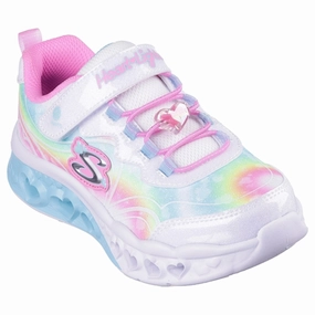 Skechers Flutter Heart Lights Sneakers White Multicolor Kids Light-Up Shoes on sale