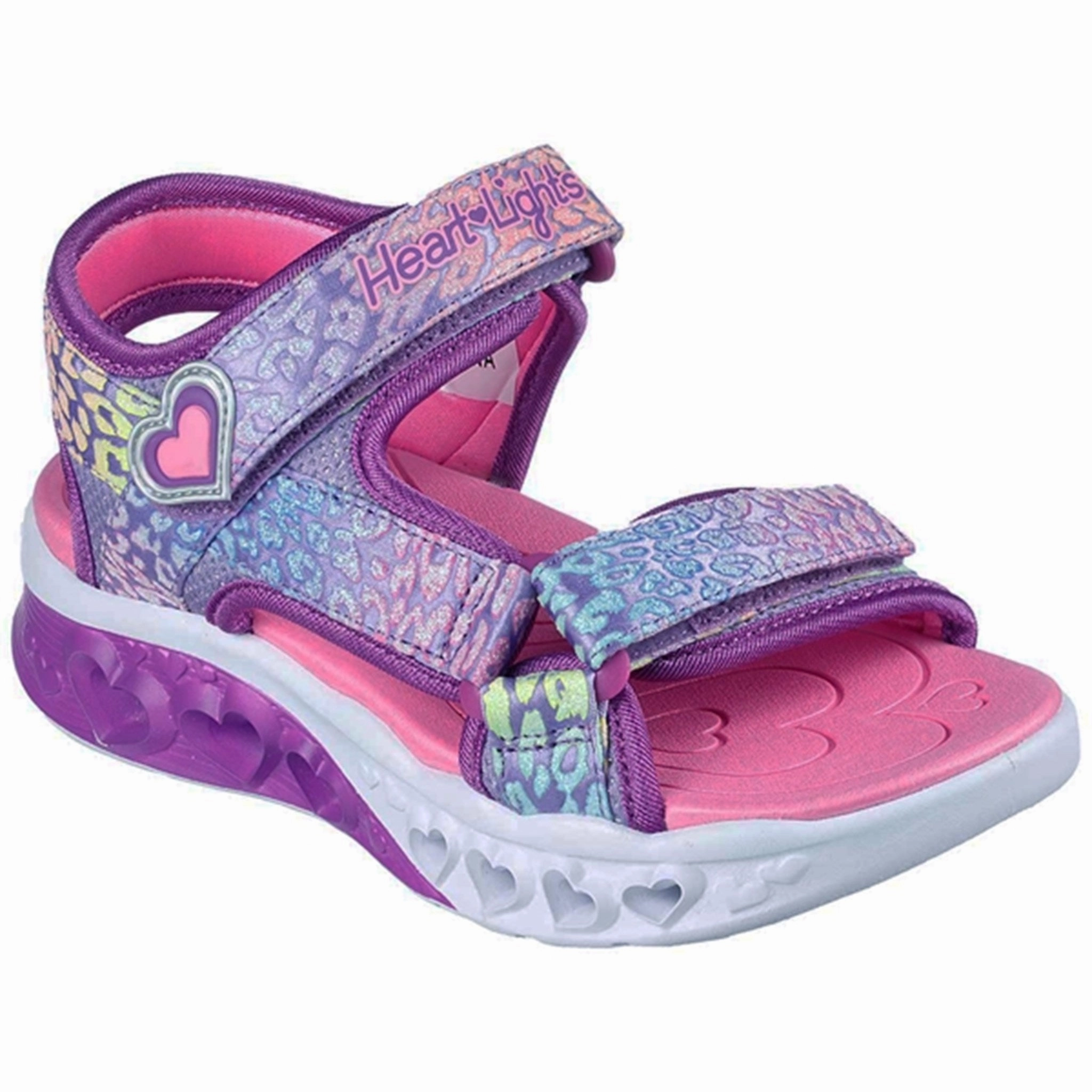 Skechers Girls Flutter Hearts Sandal Lavender/Multi Kids Light-Up Shoes on sale
