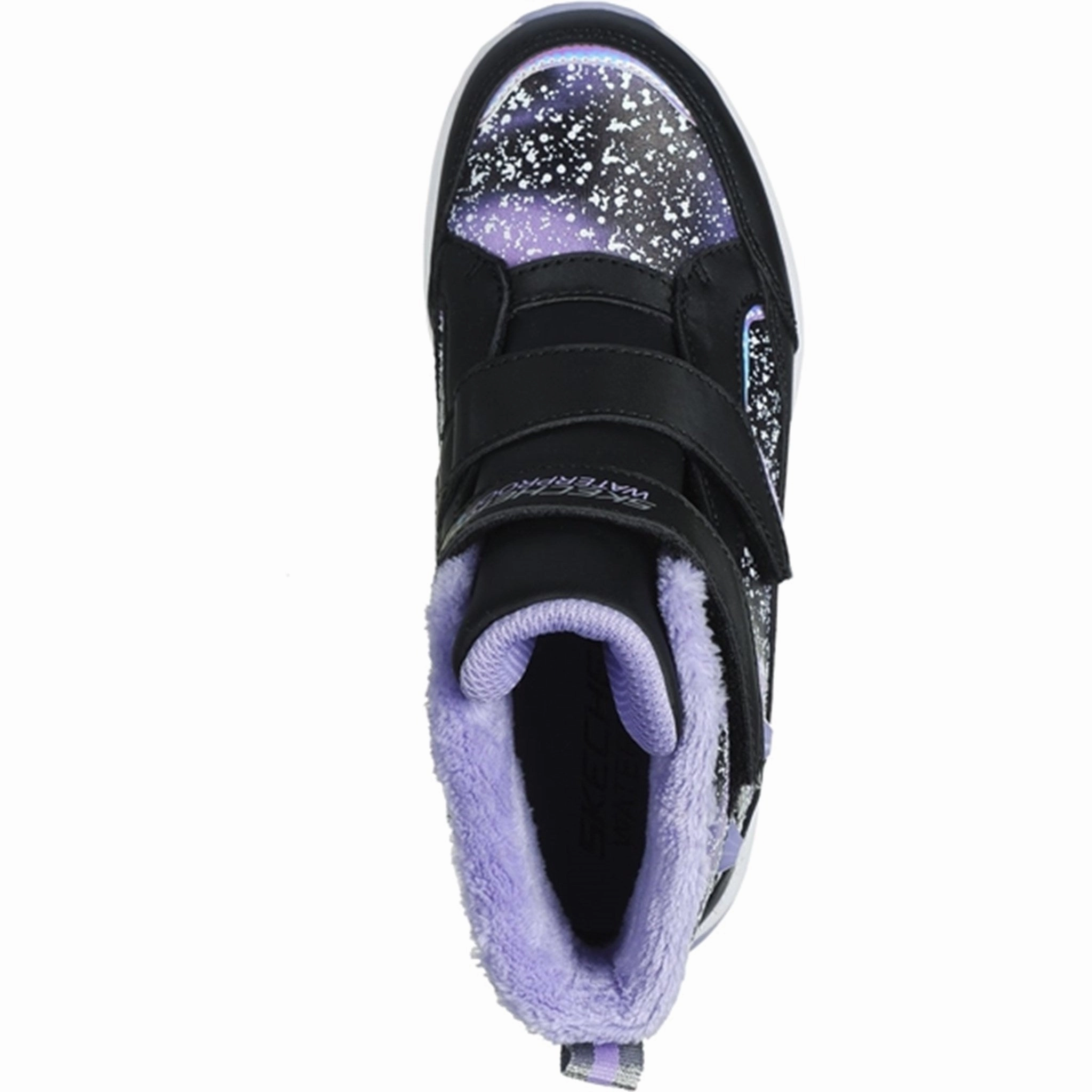 Skechers Girls Storm Blazer Waterproof Boots Black Lavender
