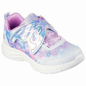 Skechers Glimmer Kichs Fairy Chaser Light Sneakers Light Blue Lavender Kids Velcro Sneakers discount