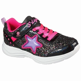 Skechers Glimmer Knicks Sneakers Starlet Shine Black Hot Pink Kids Velcro Sneakers discount
