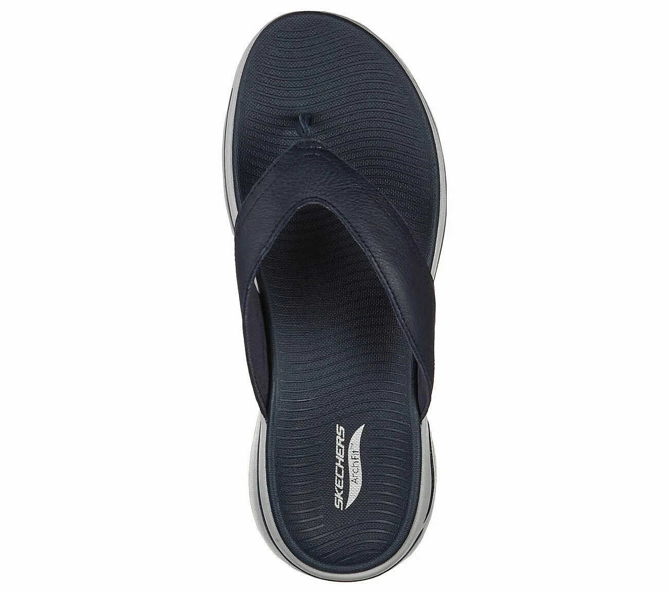 Skechers Go Walk Arch Fit 229022-NVY Sandals Mens 9 Navy Leather Thong EEE4032