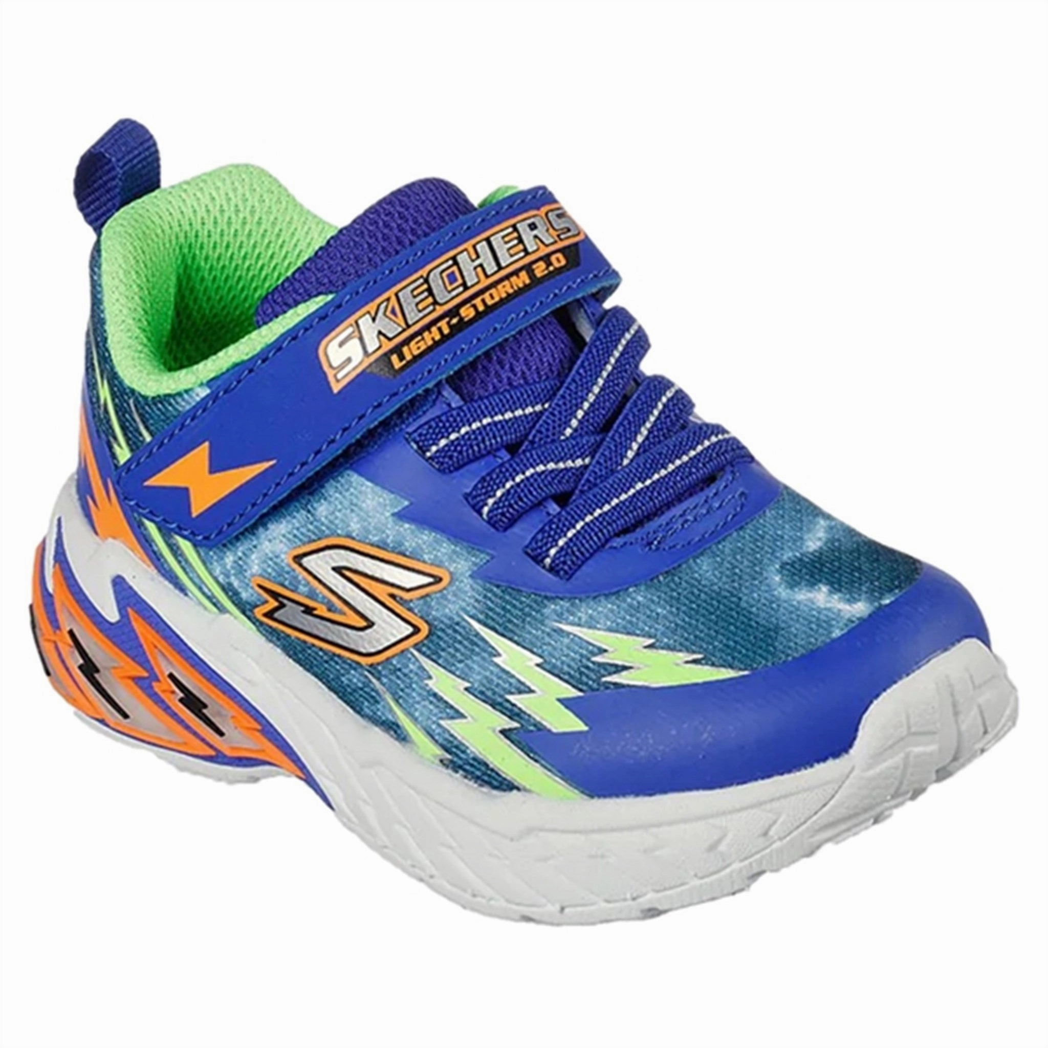 Skechers Lights Storm 2.0 Sneakers Blue Lime Kids Velcro Sneakers discount