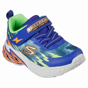 Skechers Lights Storm 2.0 Sneakers Blue Lime Kids Velcro Sneakers discount