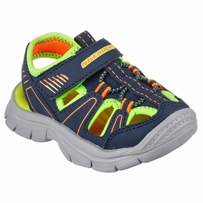 Skechers Relix Lightweight River Sandal Navy Lime Kids Closed Toe Sandals promo