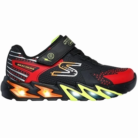 Skechers S-Lights Flex Glow Bolt Black Red Kids Velcro Sneakers discount