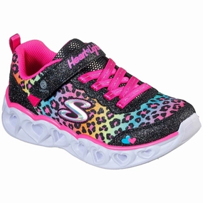Skechers S-Lights Heart Lights Sneakers Love Match Black/Multi Kids Velcro Sneakers discount