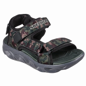 Skechers S-Lights Hypno-Splash Sneakers Sun Breaks Black Olive Kids Light-Up Shoes on sale