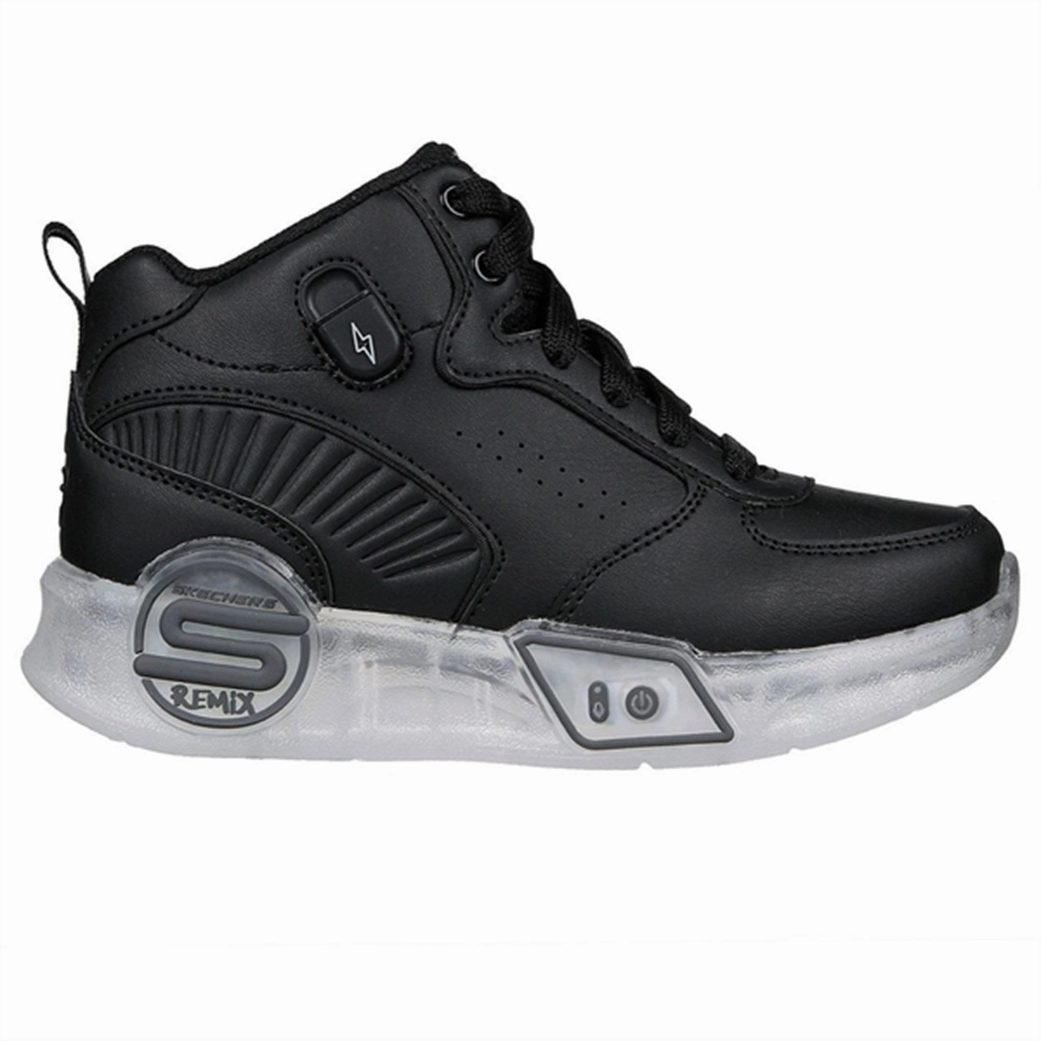 Skechers S-Lights Remix Black Kids Light-Up Shoes on sale