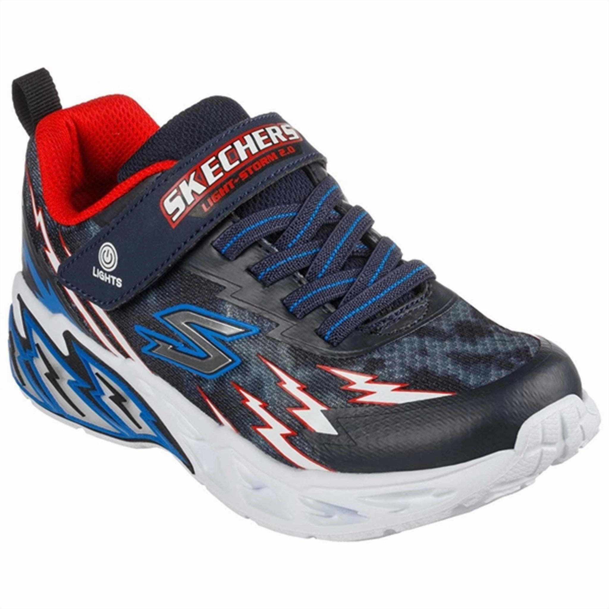 Skechers S-Lights Sneakers Light Storm 2.0 Navy/Red Kids Sneakers with Laces sale