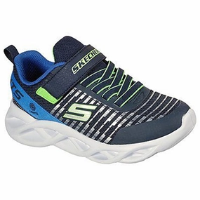 Skechers S-Lights Twisty Brights Navy Blue Kids Light-Up Shoes on sale
