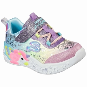 Skechers S-Lights Unicorn Charmer Sneakers Purple Multi Kids Velcro Sneakers discount