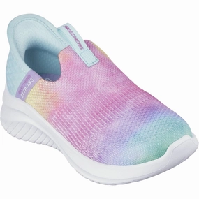 Skechers Ultra Flex 3.0 Pastel Clouds Slip-Ins Multicolor Kids Velcro Sneakers discount