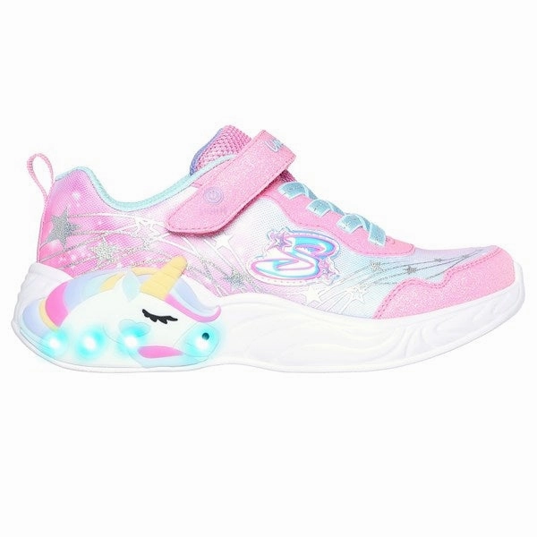 Skechers Unicorn Dreams Ombre Print & Star Shoe Pink Turquoise