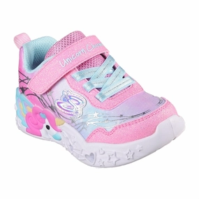 Skechers Unicorn Dreams Ombre Print & Star Shoe Pink Turquoise Kids Light-Up Shoes on sale