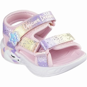 Skechers Unicorn Dreams Sandal Light Pink Multi Kids Light-Up Shoes on sale