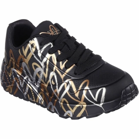 Skechers Uno Lite - Metallic Love Sneakers Kids Sneakers with Laces sale