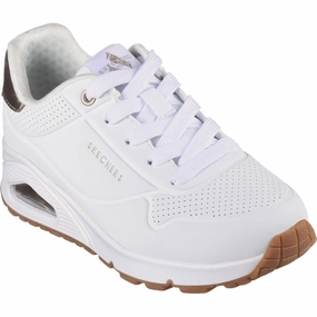 Skechers WHT Uno Gen1 - Shimmer Away Sneakers Kids Velcro Sneakers discount