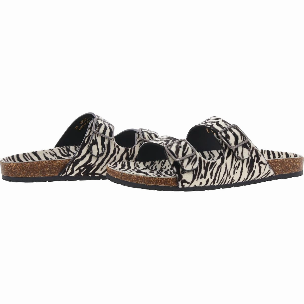 Slide Sandals Mens Buckle Calf Hair