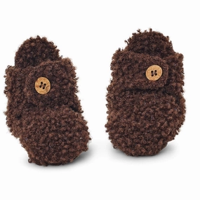 Smallstuff Brown Booties Boucl Merino Wool Wool Slippers Kids clearance