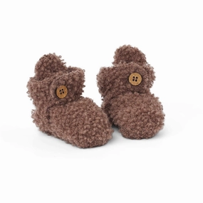 Smallstuff Rose Brown Booties Boucl Merino Wool Wool Slippers Kids clearance