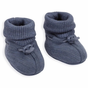 Smallstuff Wool Booties Denim Melange Baby Booties soft sole sale