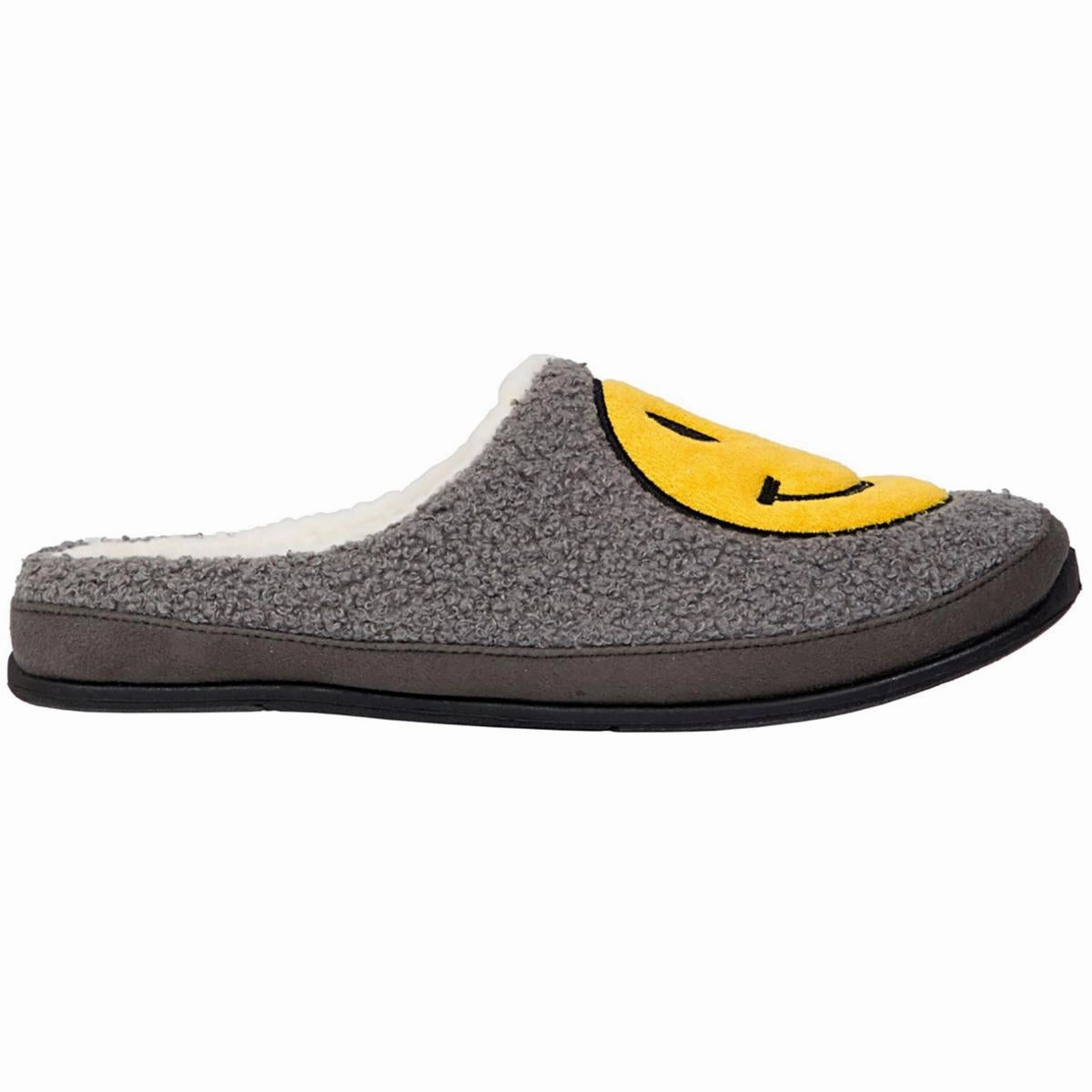 Smiley Mens Faux Fur Outdoor Slide Slippers