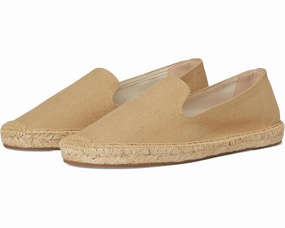 Soludos Smoking Slipper Womens US 8 Cafe Taupe Cotton Espadrille Slip-On ZOGG153 Womens Slippers at low price
