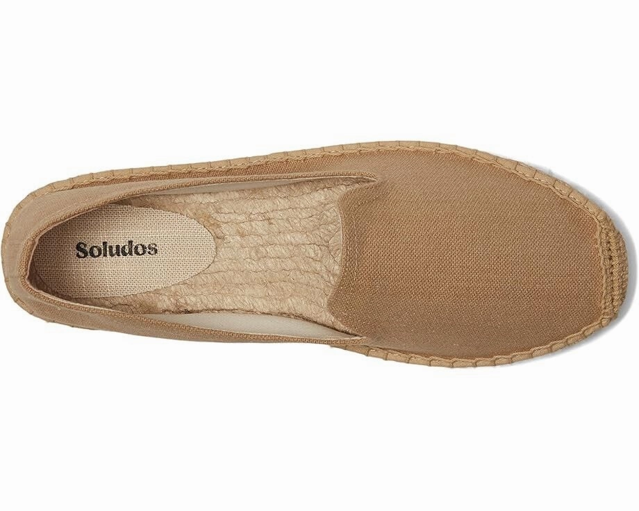Soludos Smoking Slipper Womens US 8 Cafe Taupe Cotton Espadrille Slip-On ZOGG153