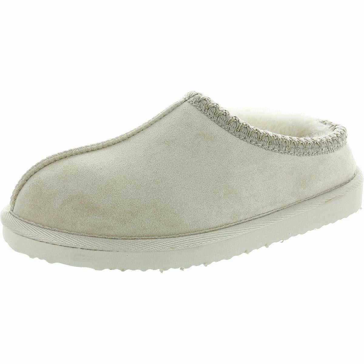 SPARKS Womens Faux Fur Lined Faux Suede Scuff Slippers