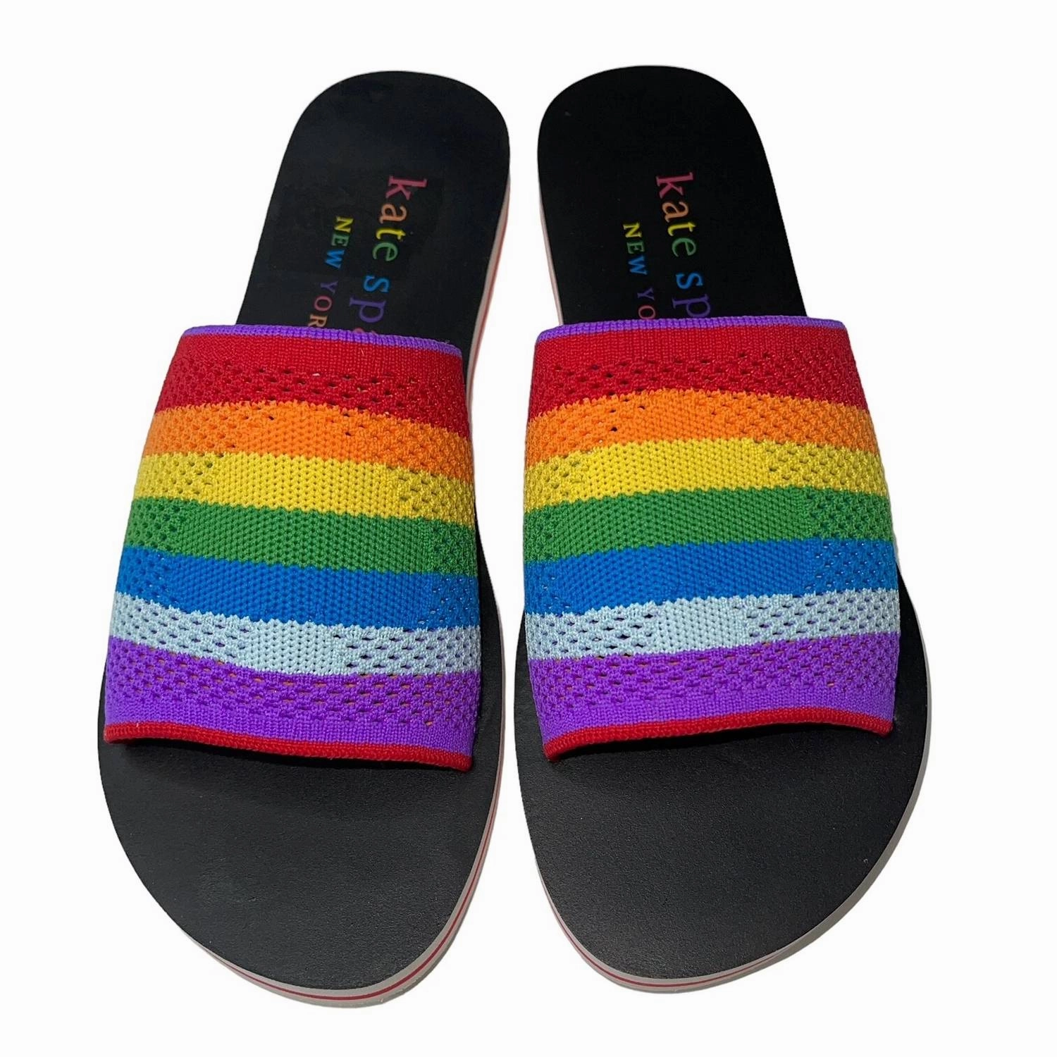Spectrum Slide Sandal In Rainbow/black