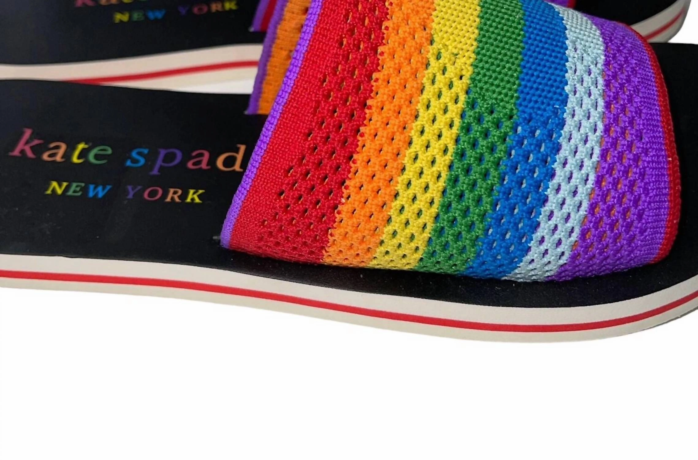 Spectrum Slide Sandal In Rainbow/black