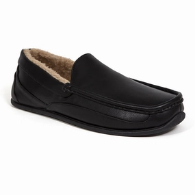 Spun Mens Comfort Insole Faux Fur Lined Loafer Slippers Mens Slippers clearance sale