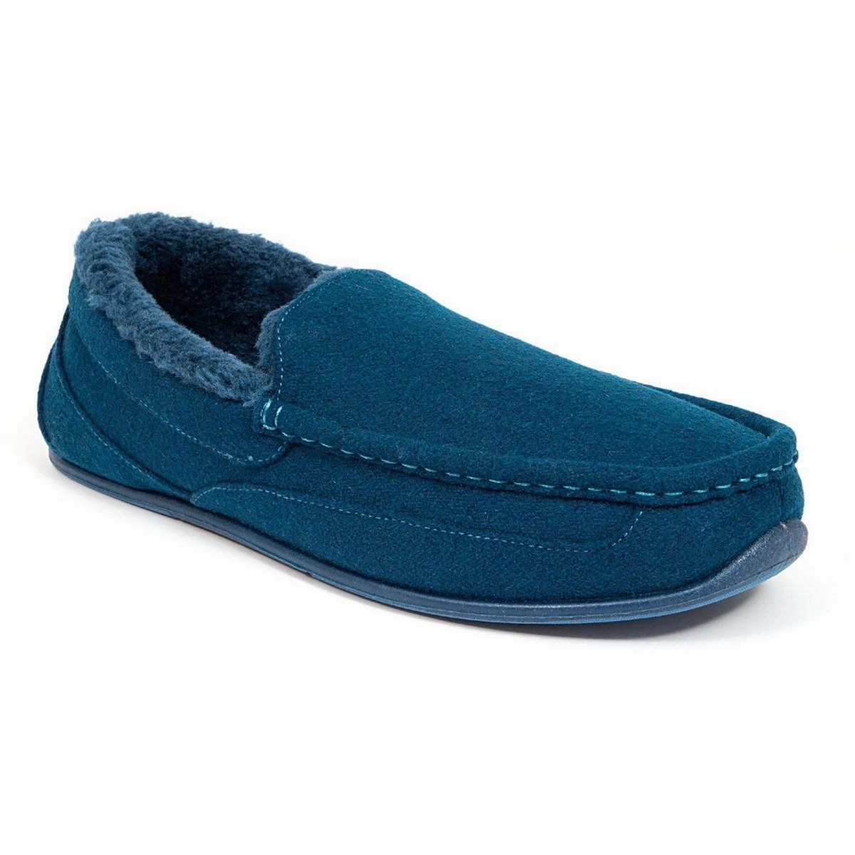 Spun Mens Comfort Insole Faux Fur Lined Loafer Slippers